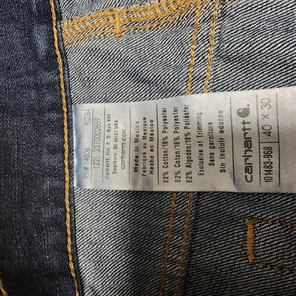 Mens Carhartt Relaxed Fit Holter Jeans 40x30 - Picture 6 of 6
